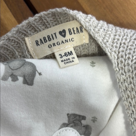 Rabbit 💜Bear Organic Cozy Gray Knit Overalls with Ribbed Texture - Picture 8 of 10